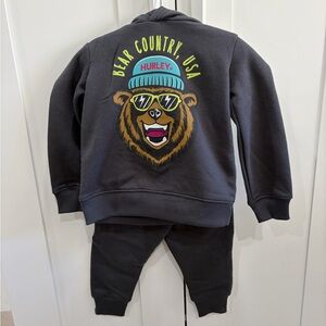 NWT Hurley Kids Black Bear Country Jogger Interactive Set. SIZE 2T